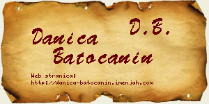 Danica Batoćanin vizit kartica